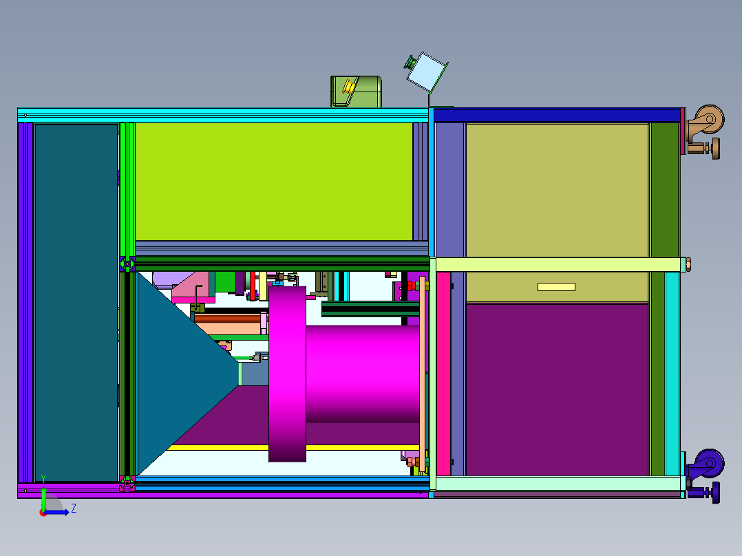 塑料产品金属卡扣的扣合设备左视图