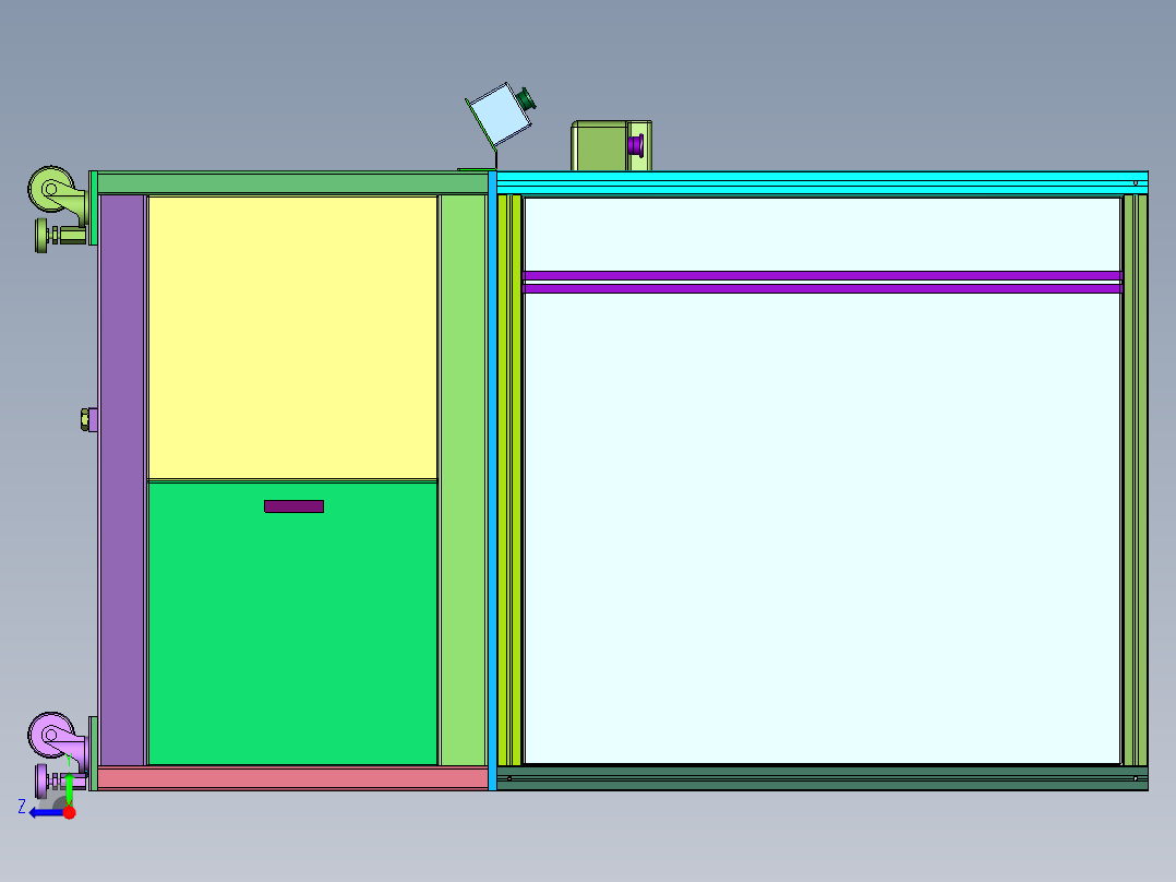 塑料产品金属卡扣的扣合设备右视图