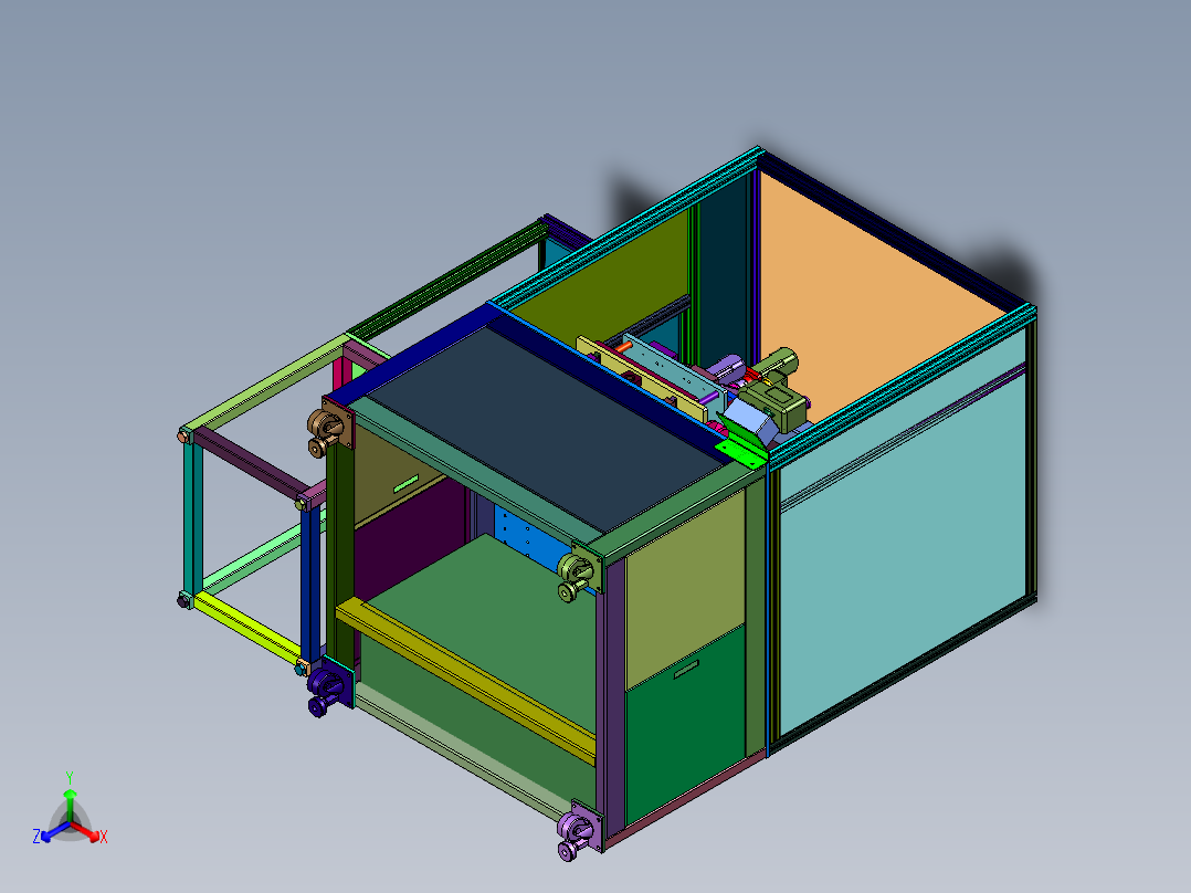 塑料产品金属卡扣的扣合设备正等轴测图