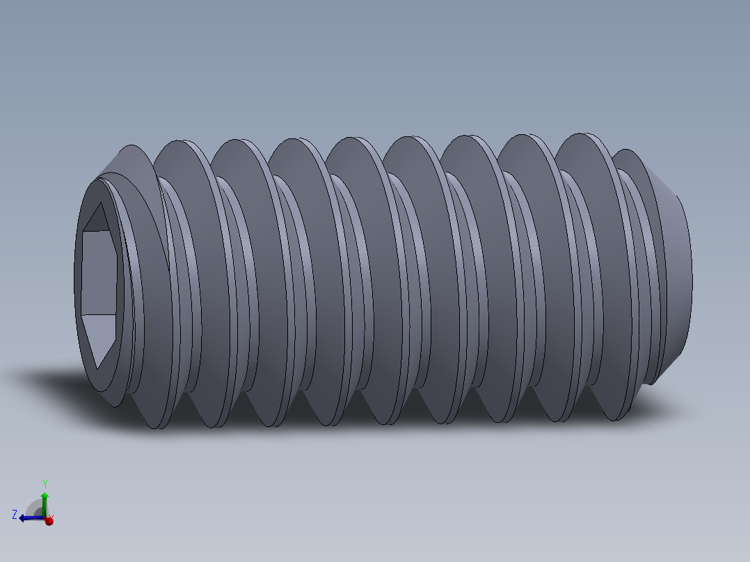UNC 平头紧定螺钉-UNC SET SCREW 5-40 x0.250.SLDPRT主视图
