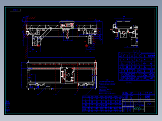 QD型吊钩桥式起重机总图CAD图纸