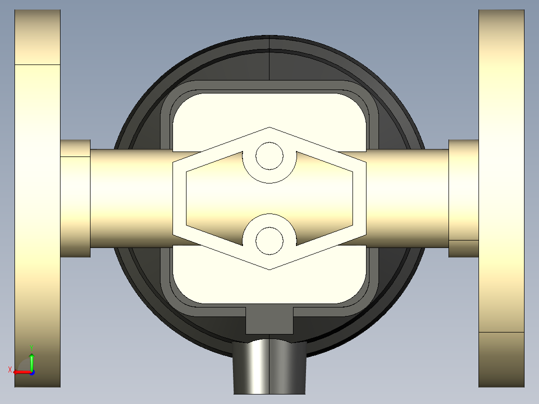 8DKOMCP NO 气动隔膜阀常开，固定法兰钻孔PN10 16。面对面根据EN 558-1 PP-H后视图
