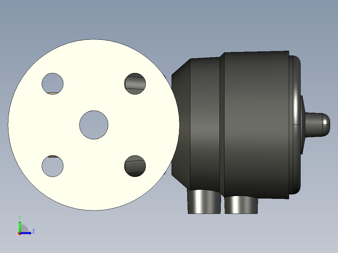 8DKOMCP NO 气动隔膜阀常开，固定法兰钻孔PN10 16。面对面根据EN 558-1 PP-H左视图
