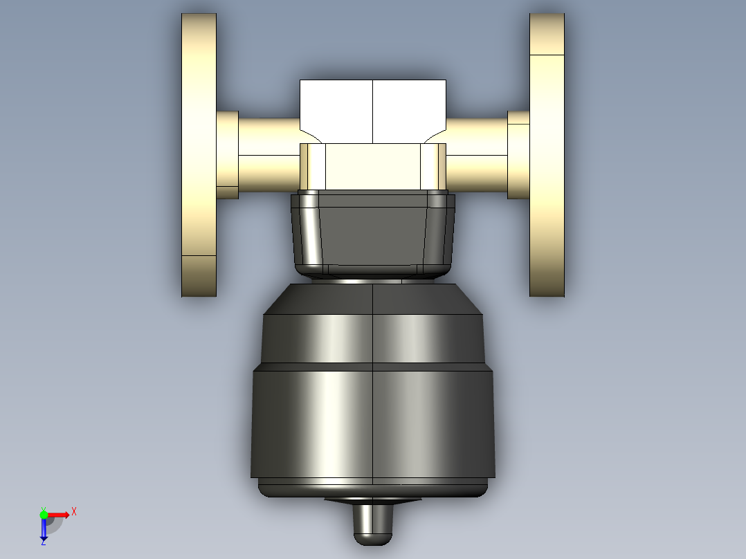 8DKOMCP NO 气动隔膜阀常开，固定法兰钻孔PN10 16。面对面根据EN 558-1 PP-H俯视图