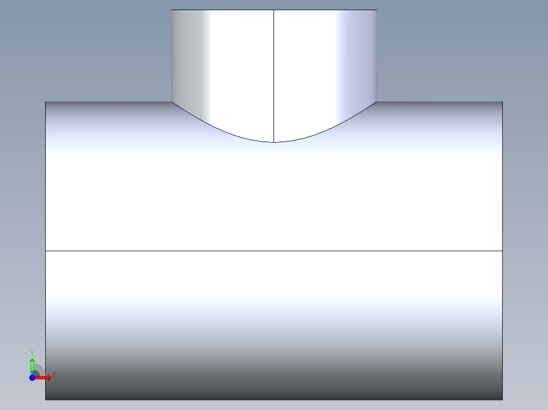 聚氯乙烯配件02-Sch80_ReducingTee_SxSxS_801-338_3.5in x 2in前视图