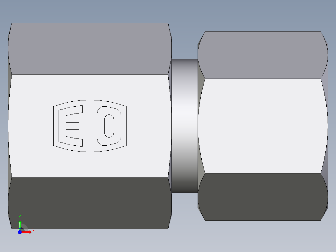 卡套式工业通用硬管接头EO_Swivel_connector_GAI10ZSR71前视图