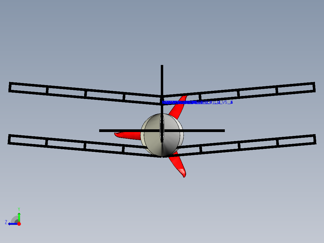 航模飞机框架右视图