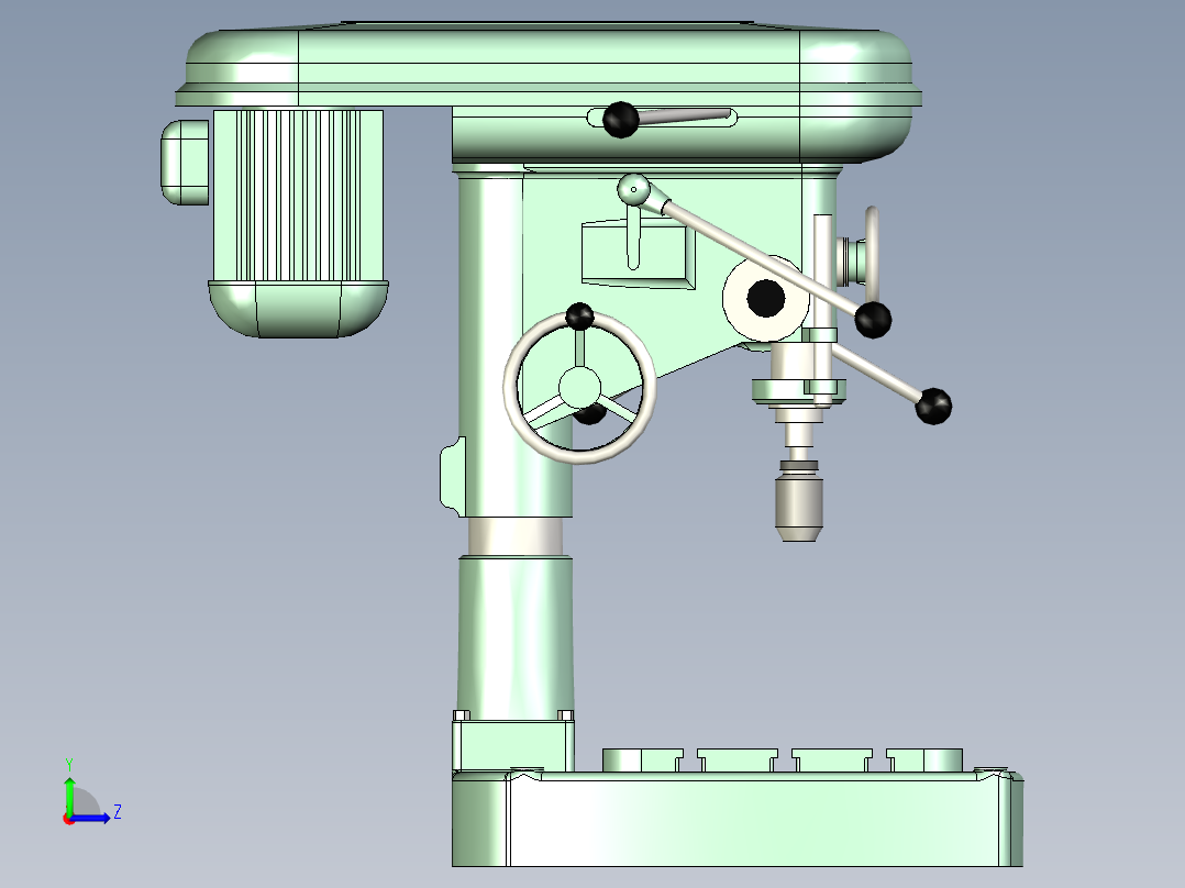Cincinnati PF25桌面台钻左视图