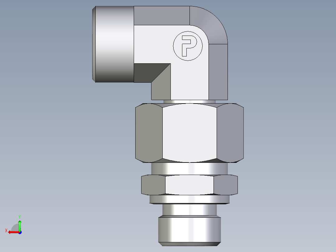 卡套式工业通用硬管接头EO_Assembled_adjustable_standpipe_elbow_EVW15LMOMD71后视图