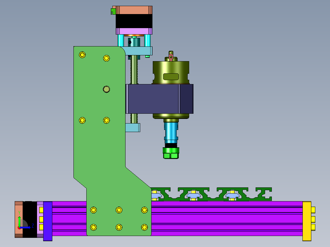 小饰品微铣削机床左视图