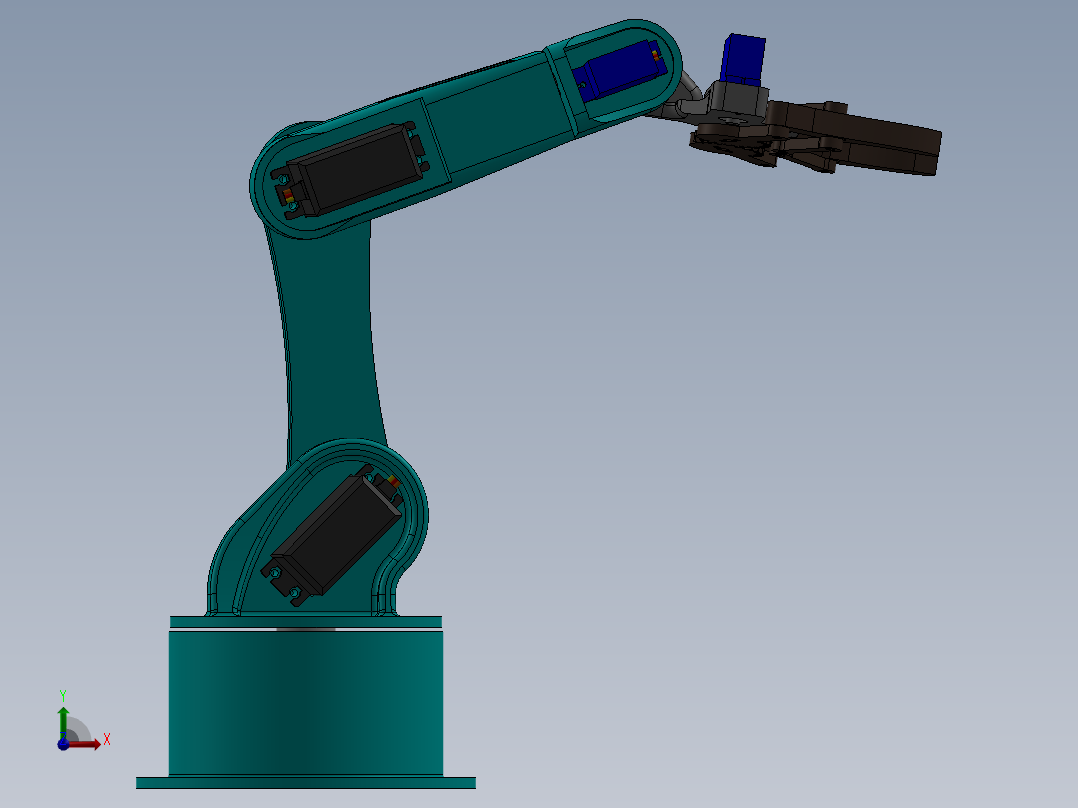使用ESB进行机器人手臂模拟前视图