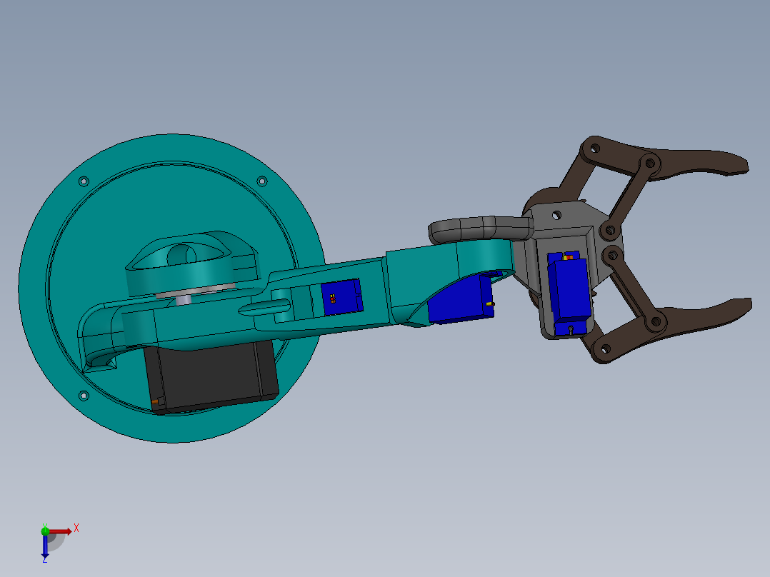 使用ESB进行机器人手臂模拟俯视图