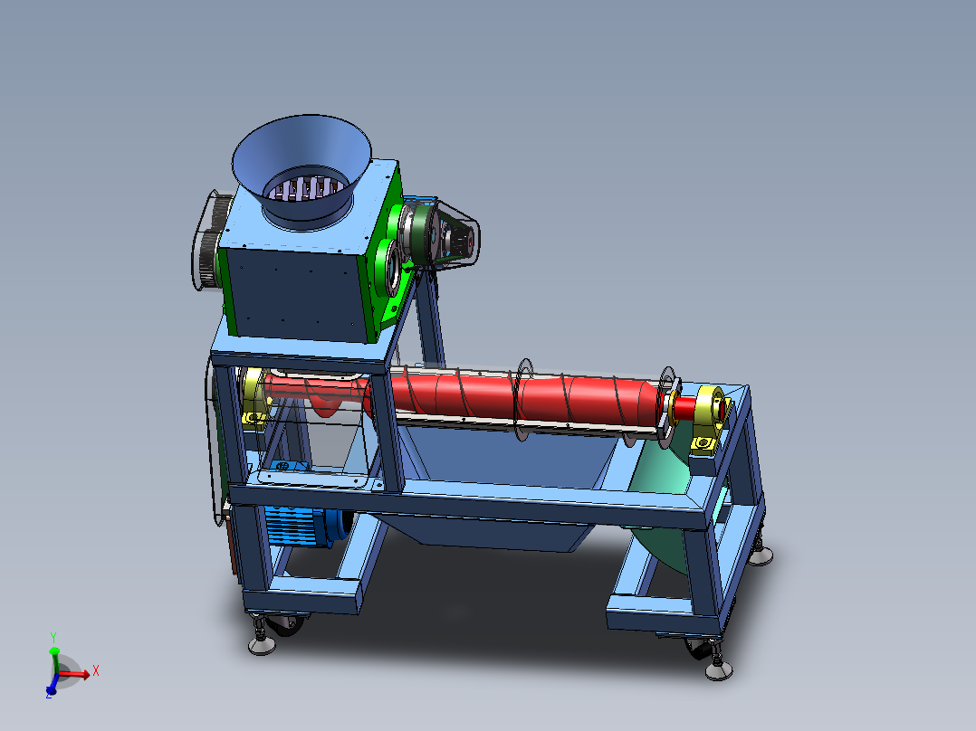厨余垃圾尾菜处理机三维