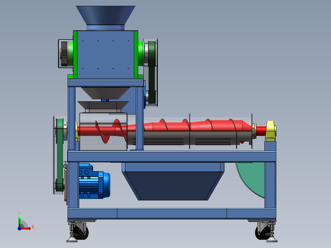 厨余垃圾尾菜处理机三维前视图