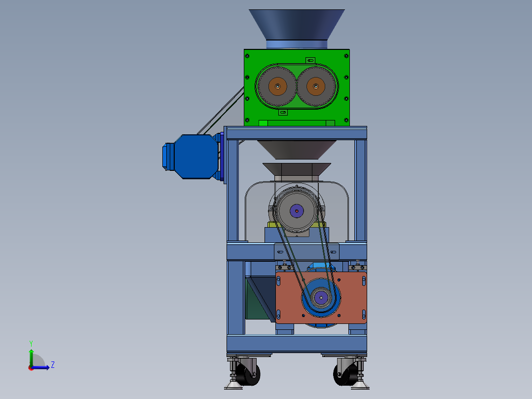 厨余垃圾尾菜处理机三维左视图