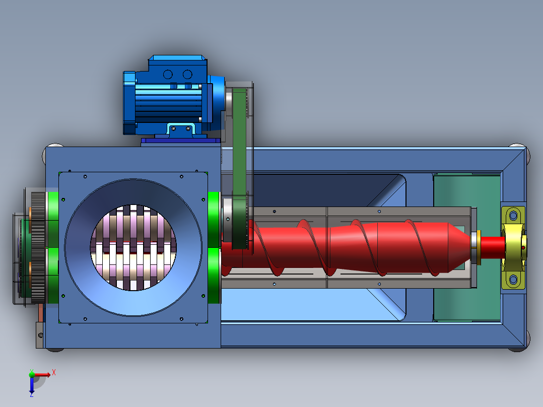 厨余垃圾尾菜处理机三维俯视图