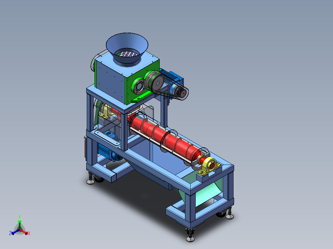 厨余垃圾尾菜处理机三维正等轴测图
