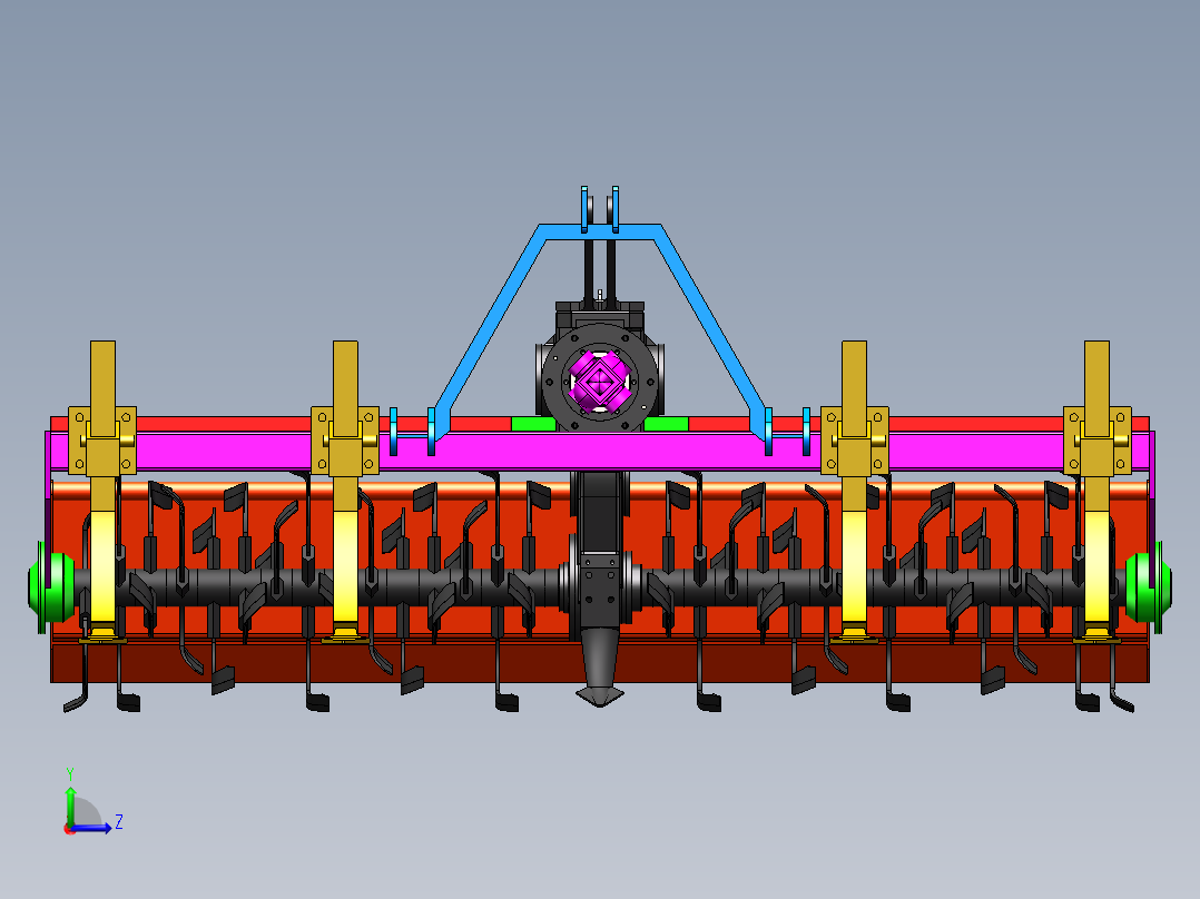 基于SW旋耕深松机设计左视图