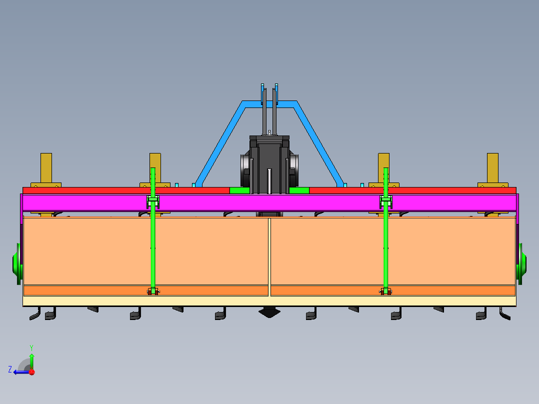 基于SW旋耕深松机设计右视图