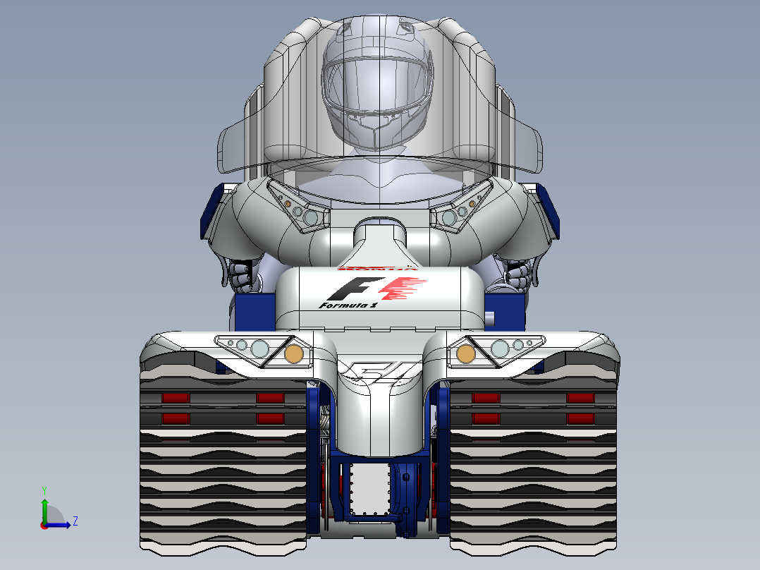 雪地漂移履带车左视图
