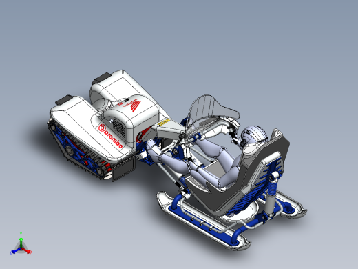 雪地漂移履带车正等轴测缩略图