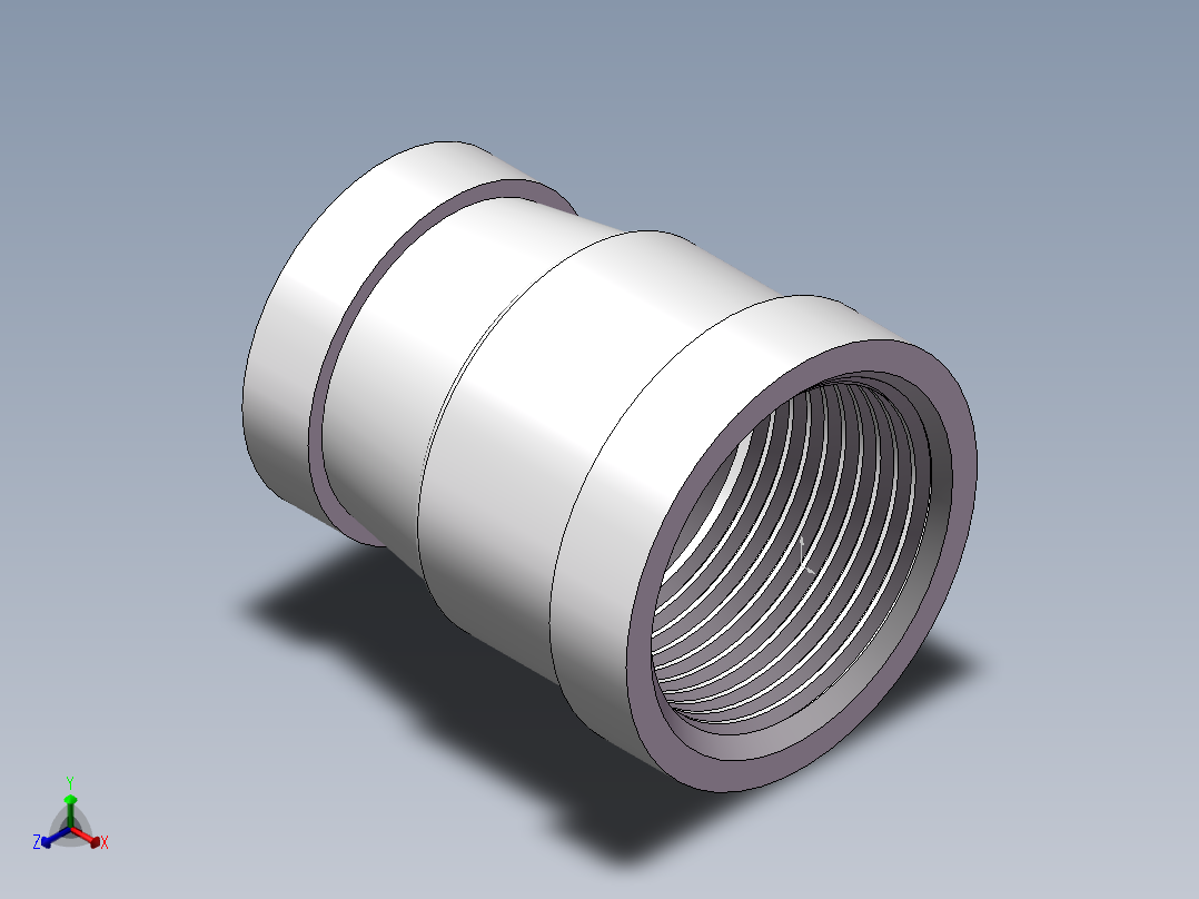 管箍-异径有边 DN20-DN15正等轴测图