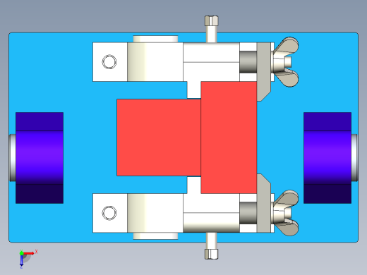 双支撑镗床夹具教学模型含三维+CAD俯视缩略图