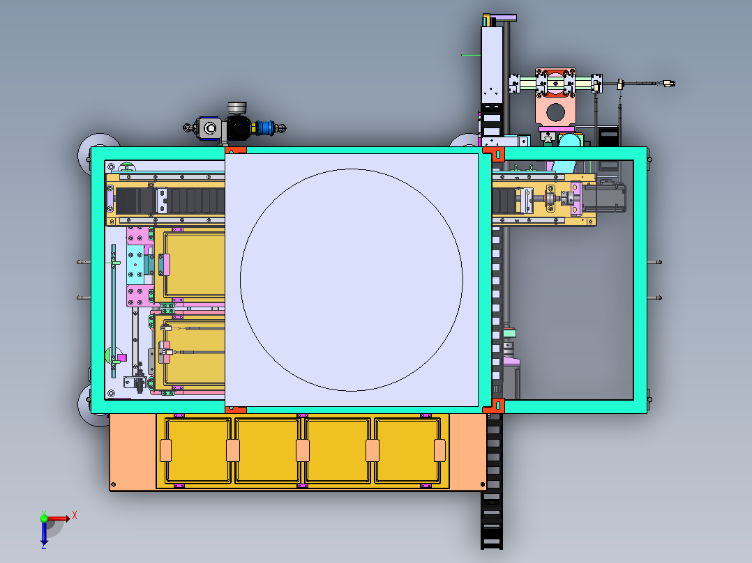 自动摆盘机（sw19可编辑+bom）俯视图