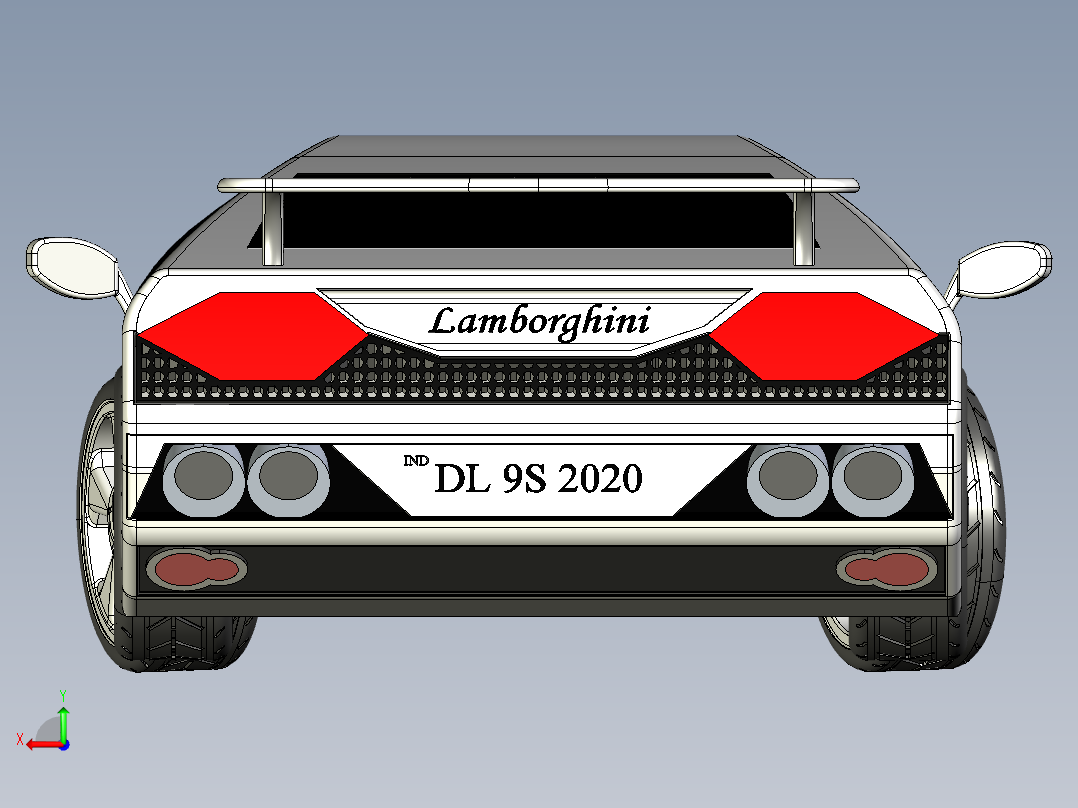 兰博基尼后视图