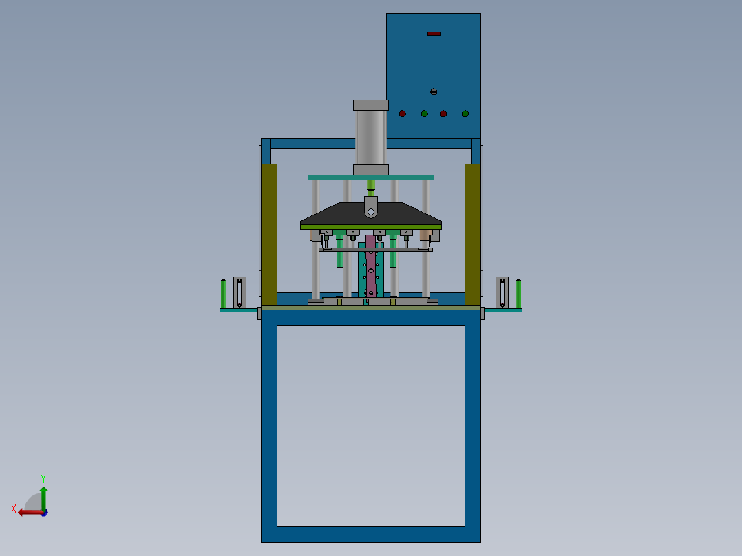 AL头道D条定长打孔一体机（sw18可编辑+工程图）后视图