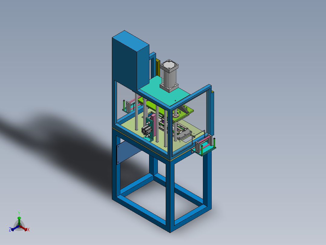 AL头道D条定长打孔一体机（sw18可编辑+工程图）正等轴测图