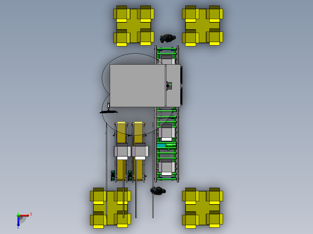 方形铝壳电池分选机sw21可编辑俯视图