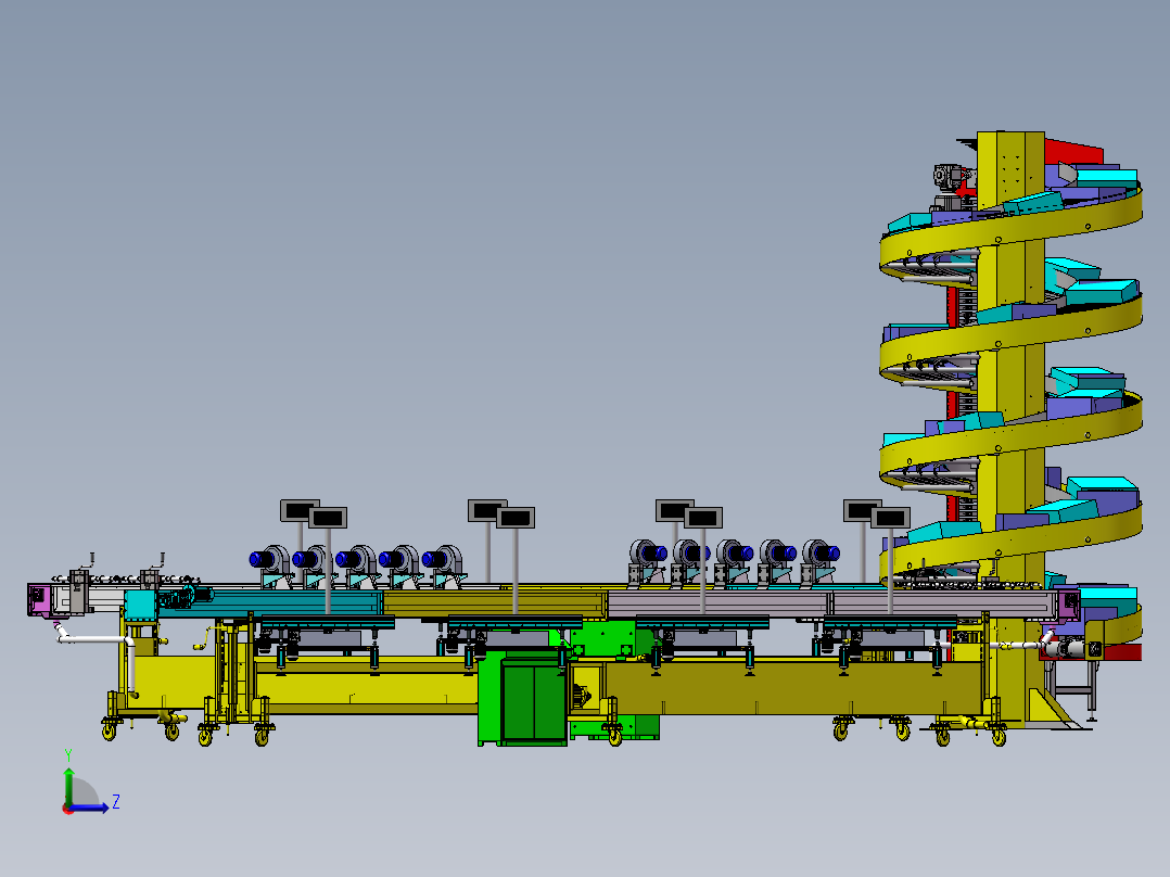 自动升降环形动力生产称重线sw17可编辑左视图