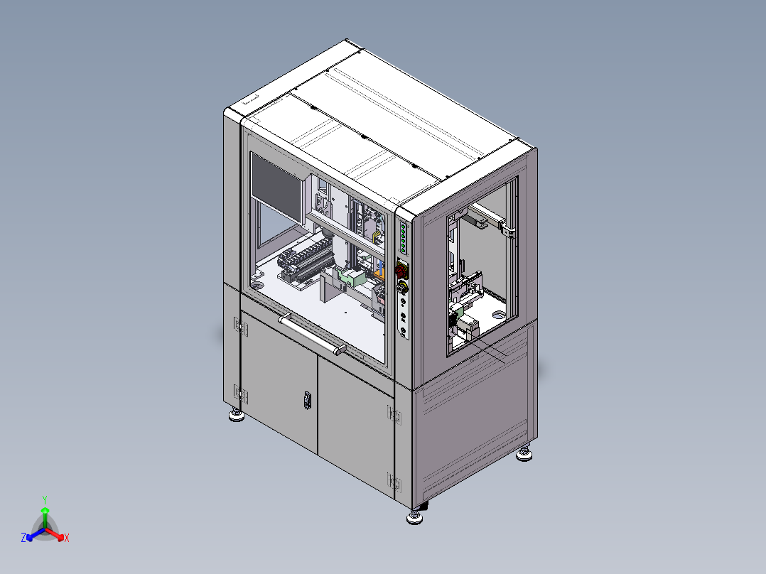 PCM板，焊点半成品检测机sw22可编辑正等轴测图
