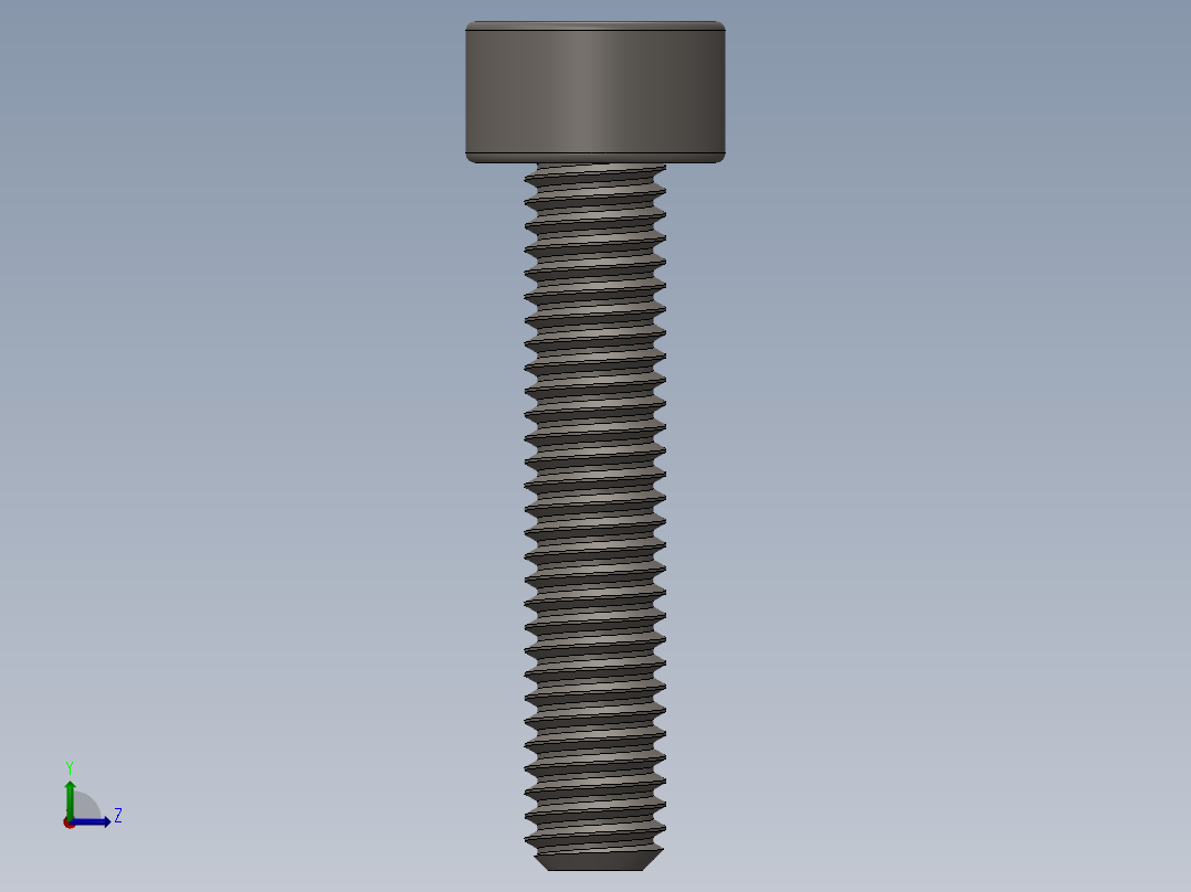 Screw_DIN_912_M3x15F_A2.SLDPRT公制内六角螺钉左视图