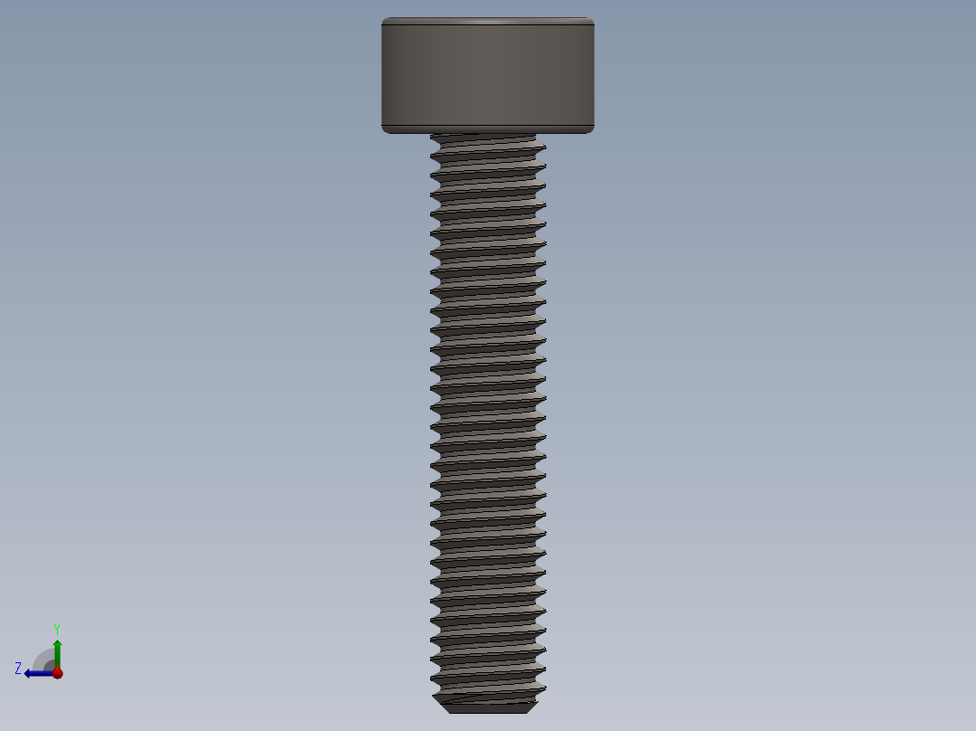 Screw_DIN_912_M3x15F_A2.SLDPRT公制内六角螺钉右视图