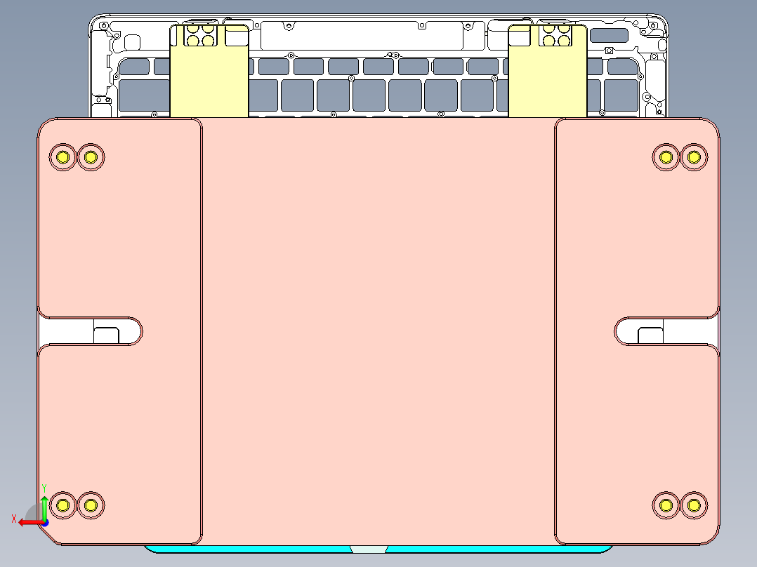 铝制笔记本C壳铣TP框C角治具模型后视图