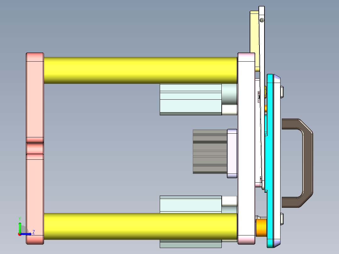 铝制笔记本C壳铣TP框C角治具模型左视图