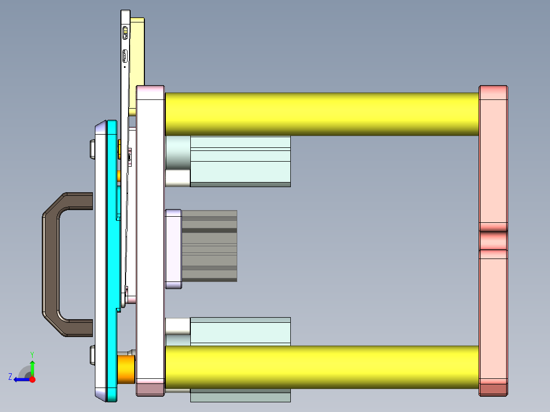 铝制笔记本C壳铣TP框C角治具模型右视图