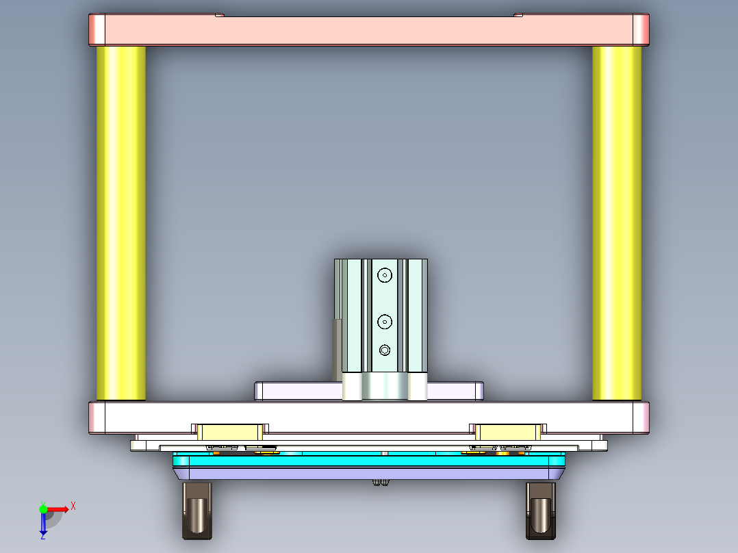 铝制笔记本C壳铣TP框C角治具模型俯视图