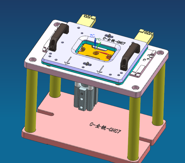 铝制笔记本C壳铣TP框C角治具模型