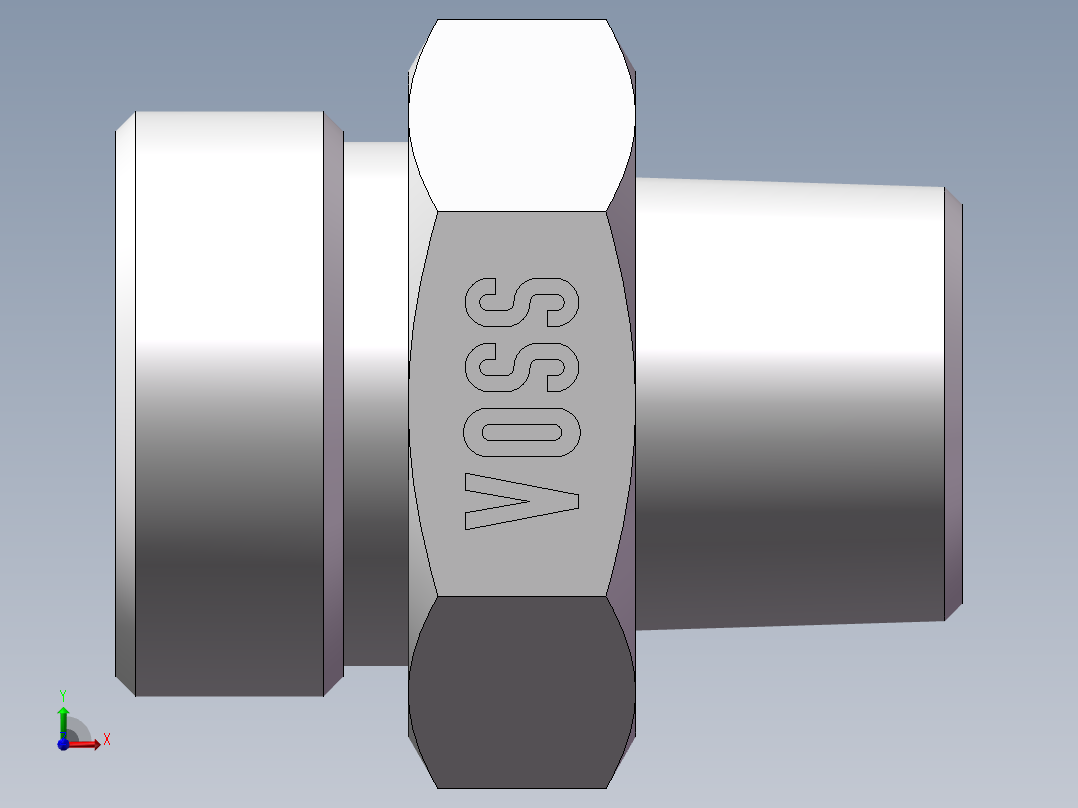 英制锥管螺纹直接头、1DT-36-12SP前视图