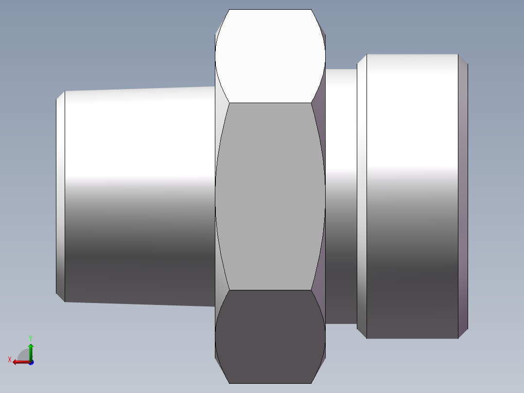 英制锥管螺纹直接头、1DT-36-12SP后视图