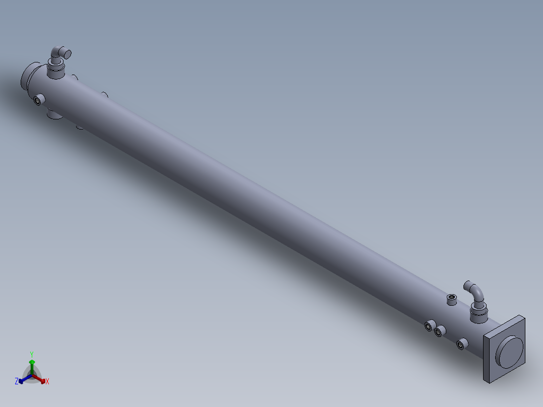 液压缸定制工件（带图纸）正等轴测图