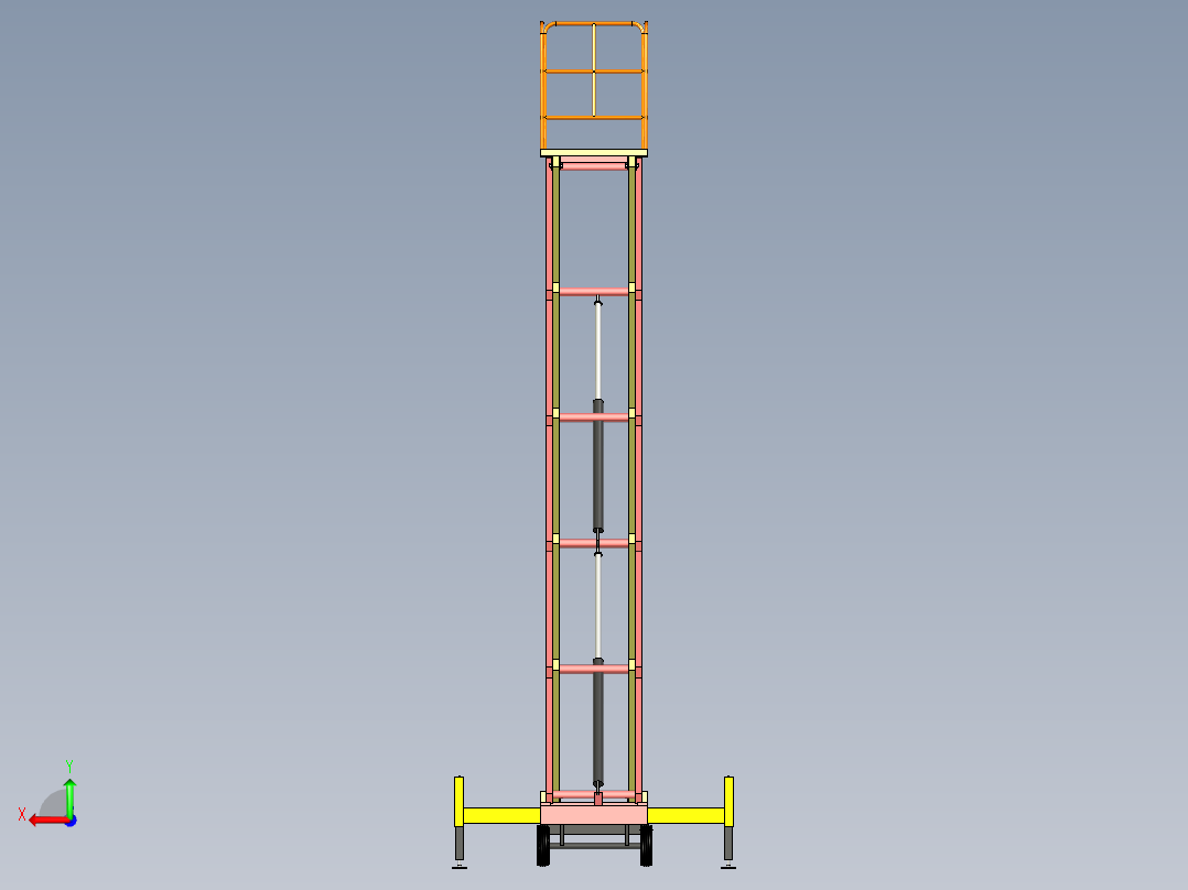 货物升降机后视图