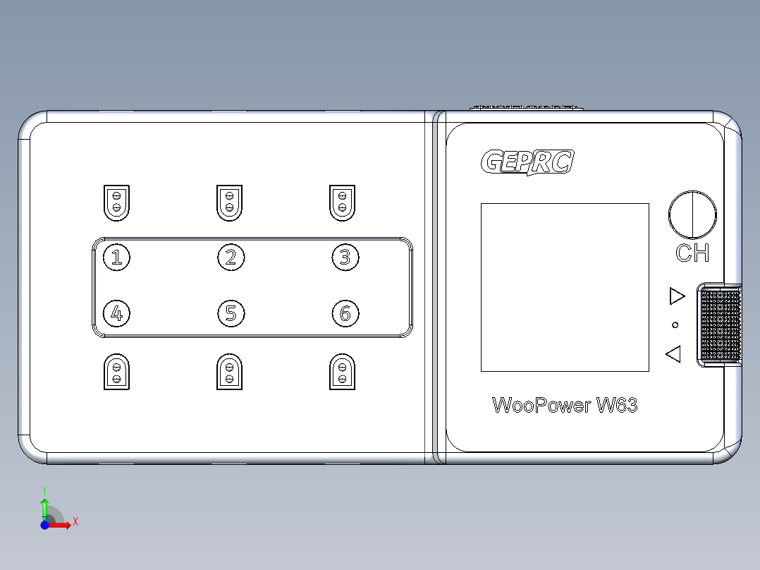 GEPRC WooPower W63 1s 充电器前视图