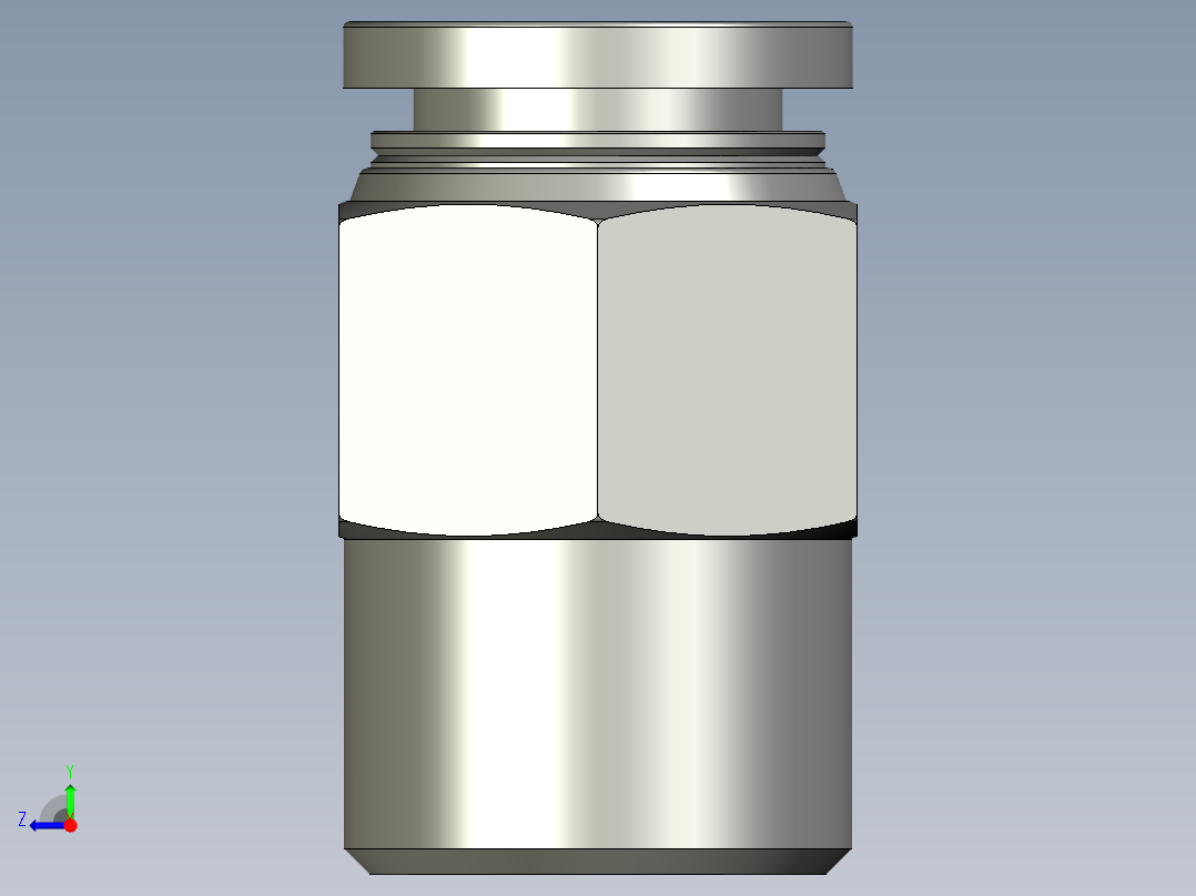 接头PC1003亚德客右视图