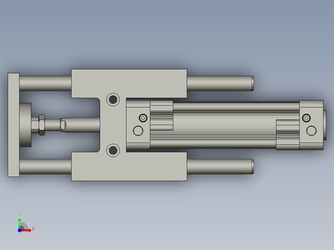 带导向架气缸TSAIM50X150S(0)前视图