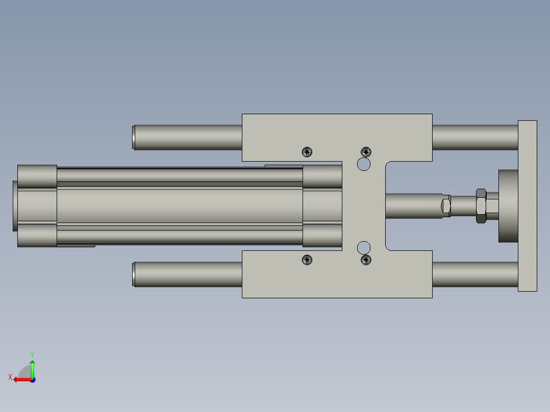 带导向架气缸TSAIM50X150S(0)后视图