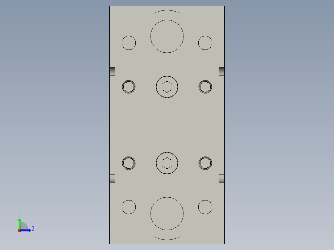 带导向架气缸TSAIM50X150S(0)左视图
